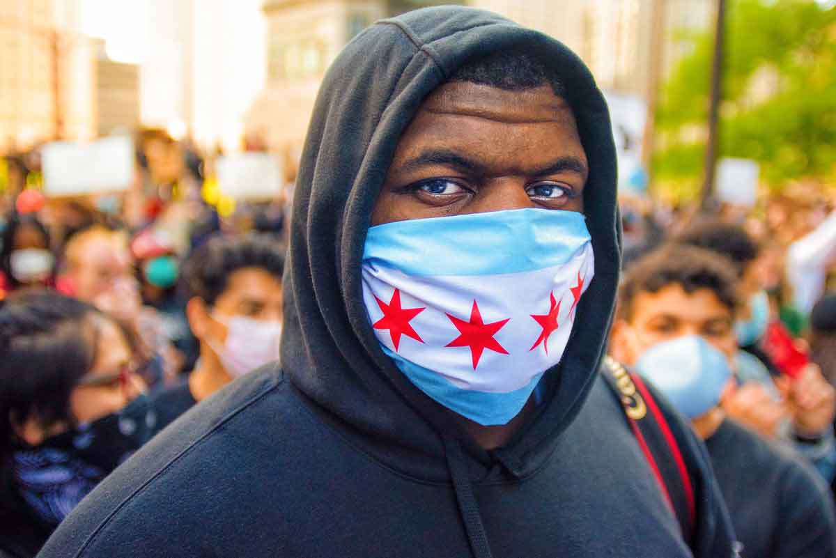 Portrait of Vashon Jordan Jr. during a demonstration on May 30, 2020